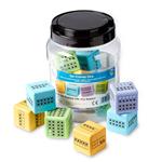 XL foam dobbelstenen getallen - 10-structuur (12 st.)