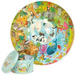 Grote ronde puzzel  +- 58 cm (150 st.) Dieren van de Wereld