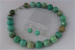 GROEN GRASS AGAAT (18 mm) ketting/oorhanger-set