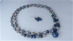 LAPIS LAZULI -LABRADORIET ketting/oorhanger-set
