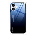 iPhone 15 Pro Hoesje Gradient - TPU en 9H Glas - Shockproof Glossy Case Cover - Blauw