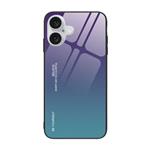 iPhone 13 Mini Hoesje Gradient - TPU en 9H Glas - Shockproof Glossy Case Cover - Paars-Blauw