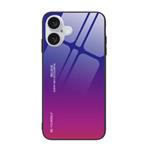 iPhone 13 Pro Max Hoesje Gradient - TPU en 9H Glas - Shockproof Glossy Case Cover - Paars-Roze