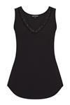 Travel Top met Kant Uni Black 2129