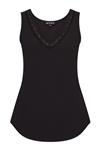 Travel Top met Kant Uni Black 2129
