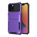 Kaarthouder Hoesje voor iPhone 7 - Wallet Card Slot Portemonnee Flip Cover Case - Paars