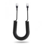 Gekrulde USB-C naar USB-C kabel - 2 meter - zwart