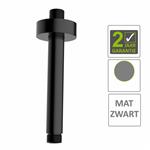 AQS Douche-Arm Luxe Rond Plafondbevestiging 30 cm Mat Zwart
