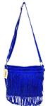 Back to the Sixties Suede Franje tas (koningsblauw)
