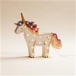 Houten lamp - Unicorn - Violet & Pink 2xAA batterijen (zonder dimfunctie of afstandsbediening)
