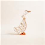 Houten decoratieve lamp - Gans - Wit 2xAA batterijen (zonder dimfunctie of afstandsbediening)