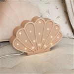 Houten decoratieve lamp - Zeeschelp - Beige 2xAA batterijen (zonder dimfunctie of afstandsbediening)