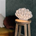 Houten decoratieve lamp - Zeeschelp - Wit 2xAA batterijen (zonder dimfunctie of afstandsbediening)