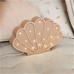 Houten decoratieve lamp - Zeeschelp - Beige 2xAA batterijen (zonder dimfunctie of afstandsbediening)