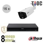 Dahua 4K IP cameraset - TiOC - 16 bullet camera's - actieve afschrikking - motorzoom - 40m - ips168d