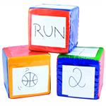 Voordeelset dobbelstenen / Kubussen met insteekhoezen (15 cm) set van 3 stuks