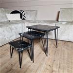 Salontafel set Jala | Zwart marmer | 50 cm