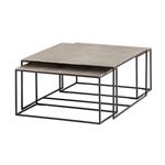 Silverstone salontafel set van 3, Raw nickel black patina