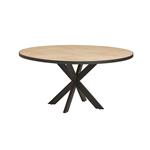 Bern Eetkamertafel rond Ø140 met metaalrand en spinpoot