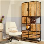 Starfurn Vakkenkast Denver | Mangohout en staal | 90 cm