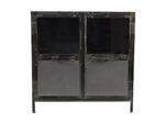 Vitrinekast Brooklyn - 90x40x90 - Grijs - Metaal/glas