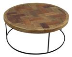 Salontafel mozaiek - ø80 cm - teak/ijzer