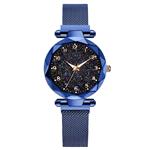Magnetisch sterrenhemelhorloge voor dames - modieuze metalen gaasbandriemkwarts