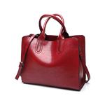 Grote vintage draagtas - Leren casual schouderhandtas
