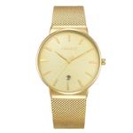 Luxe kristal quartz horloge voor heren - Waterdicht gouden polshorloge Roestvrij stalen klok