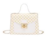Luxe schoudertas met gouden ketting - Crossbody kleine vierkante clutch handtas