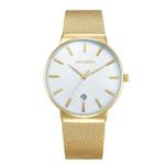 Luxe kristal quartz horloge voor heren - Waterdicht gouden polshorloge Roestvrij stalen klok