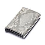 Portemonnee met RFID-creditcardhouder - Vintage leren aluminium etui met geldclip