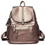 Vintage PU-leren rugzak voor dames - Schoudertas voor reisschool Mochilas met rits