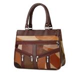 Leren handtas met handvat voor dames - Designer schoudertas met patchwork crossbody