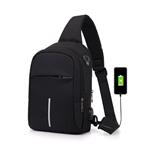 Sling Borsttas voor Heren - Waterdichte USB-oplader Crossbody Rugzak Opladen Messenger Purse