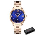 Luxe gouden horloge voor dames - roestvrijstalen armband 3 ATM quartz horloge polshorloge