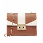 Handtas in contrasterende kleur met gouden ketting - Schoudertas voor dames met metalen schoudertas
