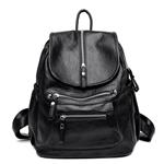 Vintage PU-leren rugzak voor dames - Schoudertas voor reisschool Mochilas met rits