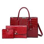 Grote draagtas portemonnee set - steen print lakleer crossbody schouder handtas voor dames