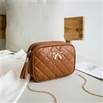Kleine Messenger Bag met Borduurwerk en Ketting voor Dames - Mode Crossbody Handtas