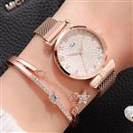 Luxe horloge met armband voor dames - quartz horloge magnetisch / leren band