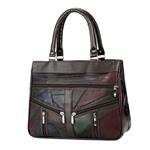 Leren handtas met handvat voor dames - Designer schoudertas met patchwork crossbody