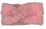 Teddy haarband - winter - teddy stof - zacht - kind - meisje - roze (babyroze)