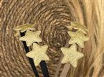 Diadeem met sterretjes - kerstcollectie - glitters - ster - goud — Zwarte diadeem