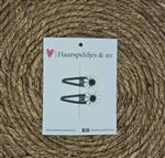Haarspeldje Flower - daisy - madeliefjes - zwart — 5 cm / zilver