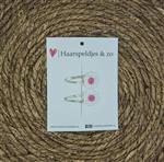Haarspeldje Flower - daisy - madeliefjes - roze — 5 cm (meerprijs + €1,40) / zilver