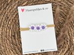 Baby haarbandje - elastiek - met madeliefjes - lila - bloemen - bloemetjes