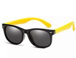 Kinder-zonnebril voor jongens/meisjes - kindermode - fashion - zonnebrillen - zwart montuur - gele p