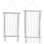 Cliphouder (groot, rechts) - haarspeldjes opbergen - haarstrikjes ophangen - macrame - boho - geweve