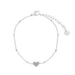 ADULTS - Armband om te delen - hartje - stainless steel (verkleurt niet) - met verlengkettinkje - go
